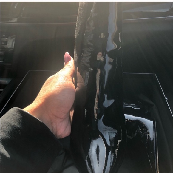 YSL OPYUM BOOTIE IN PATENT LEATHER W/ SILVER HEEL - Picture 6 of 8